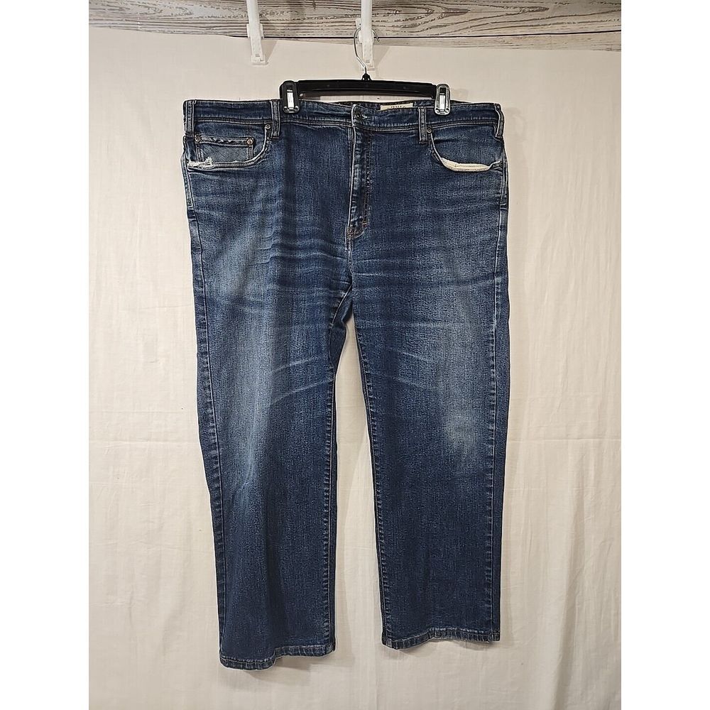 Orvis Jeans Men's Size 46x27 Stretch 5 Pocket‎ Jeans Distressed Dark Wash